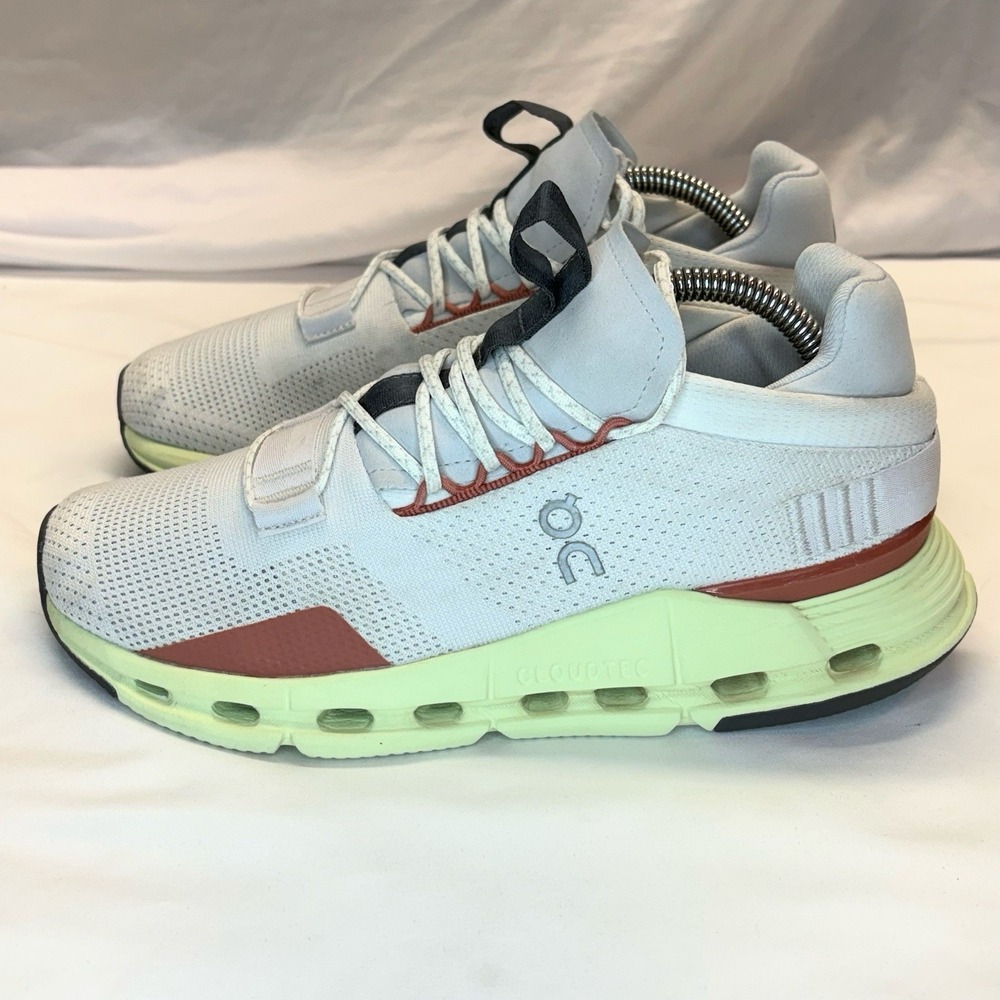 On Cloudnova Running Trainers Womens Size US 7 Limelight Eclipse Swiss Gym Shoes - Picture 4 of 13